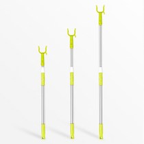 Lift clothes rod household clothing fork rod stainless steel integrated Bright Wave pick rod to take the top clothes stretch clothes fork