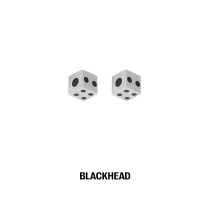 BLACKHEAD Black Head Designer Tide Card Creative Personality Dice Titanium Steel Couple Ear Nail Tide Ear Trim Pair