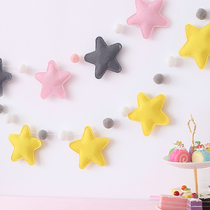 ins shop party decoration diy hair ball string room hanging girl bedroom birthday arrangement five-pointed star pull flower