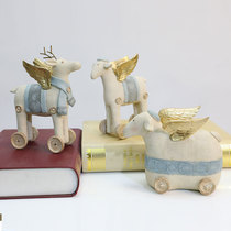 Retro small animals horse ornaments home living room porch resin decorations desktop creative small animals Nordic American