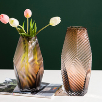 Minimalist modern creative light extravagant geometric glass vase flower arrangement water raising flowers lilies rose living-room decoration pendulum pieces