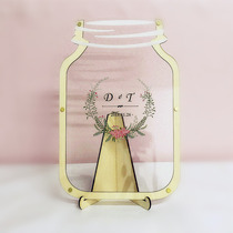 Transparent wedding ceremony wooden sign-in book love signature book solid wood photo frame creative business event annual sign-in book