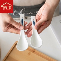 Japanese underglaze color household ceramic spoon creative Korean cute long-handled soup spoon