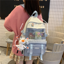 School bag Female ins wind Korean version of high school college students backpack Junior high school campus Forest department joker girl travel backpack