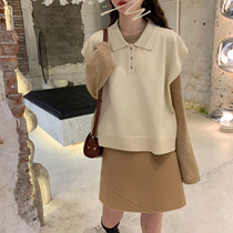 (Time limit 4fold) geometric segmentation design net color plaid double-sided tweed small A skirt E0924