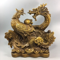 Bronze bronze bronze dragon and phoenix Chengxiang Copper Dragon and Phoenix Opera beads home accessories to help marriage happy