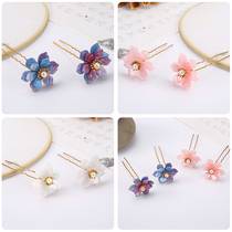 Ancient Wind Han clothes headwear woman Ming making steps to shake classical hair Hairpin Small Flower Arrangement 100 Hitch Wig accessories Small Flowers Hairpin