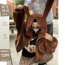 CC fur Bonny rabbit 2020 new imported Rex rabbit hair ear fur hooded fur coat women winter