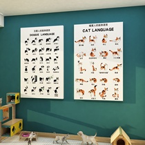 Pet shop background wall decoration decoration supplies cat coffee kennel indoor window hospital bar sticker painting layout