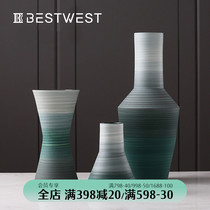 BEST WEST creative geometric ceramic vase ornaments living room Model Room large flower arrangement soft decoration