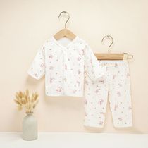 Childrens clothing 2021 Spring-style baby pure cotton lingerie newborn suit 0-6-month-round button clothes baby clothes