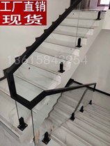 Glass stair handrail loft duplex staircase Chinese modern minimalist tempered glass railing attic Villa guardrail