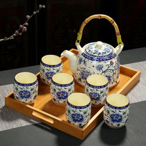 Bulk ceramic tea set ti liang hu tea hotel tea domestic water cup of the blue-and-white porcelain with the high temperature