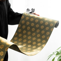 Three-year-old cloud water pattern brocade tea mat waterproof table flag Zen Chinese fabric tea table mat kung fu tea set tea ceremony accessories