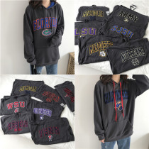 Clearance does not return does not change foreign trade tail goods patch embroidery loose velvet hooded team sweater 0 8kg