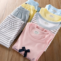 2021 autumn and winter clothes cotton boys and girls childrens pajamas long sleeve autumn clothes autumn trousers jacket trousers underwear set