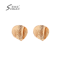 sumni shimini 18K bag gold 925 silver earrings heart-shaped leaves small and cute earrings earrings woman