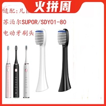 Adapted supoir electric toothbrush brush head universal replacement head SDY01-80 adult whitening soft hair sloped head brush head