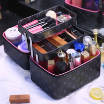 Multifunctional cosmetic bag large capacity simple portable washroom storage box large cute multi-layer cosmetic case portable