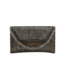 Stella McCartney black gold fabric chain rectangular ladies shoulder shoulder bag