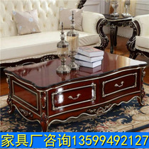Neoclassical Villa living room meeting coffee table European hotel storage coffee table tea table carved French tea table with drawer