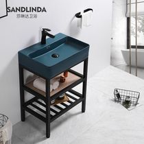 Nordic luxury floor-to-ceiling washbasin bathroom cabinet combination small-sized bathroom washbasin basin cabinet
