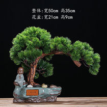 Simulation Greet Guest Pine Bonsai Indoor Desktop Furnishing New Chinese Living Room Green Planting Office Home Decoration Goods Swing pieces