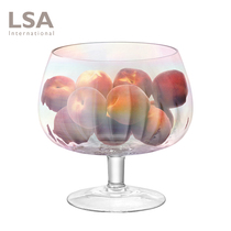 UK LSA Pearl Pearl illusion handmade glass tall fruit snack plate creative modern living room home