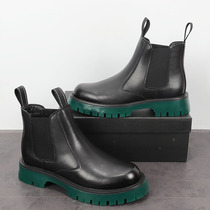European station Chelsea boots mens 2021 autumn and winter new trendy boots high-top Martin boots thick-soled inner heightened boots short boots