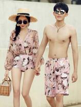 Couple swimsuit female sexy split bikini four-piece ins Wind beach pants thin cover belly hot spring swimming