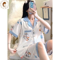 Summer moon clothes postpartum thin model July short sleeve spring cotton pregnant women nursing pajamas sweat absorption 5 breathable 8 sets