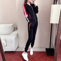 Casual sports suit womens autumn and winter new Korean version sweater jacket thin Western style slim fashion trousers two-piece set