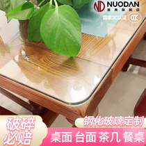 Tempered glass custom coffee table desktop countertop custom dining table mat square rectangular 12mm thick household table