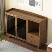 Household light luxury modern cabinet Solid wood kitchen floor-to-ceiling Nanzhu side cabinet Nordic simple tea cabinet cupboard wine cabinet