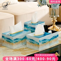 Modern light luxury tissue box creative home living room coffee table table multi-functional storage drawing box simple decorations