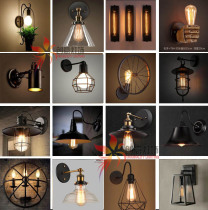 Retro wall lamp American creative personality decoration loft Industrial Wind Bar Cafe bedroom restaurant wrought wall lamp