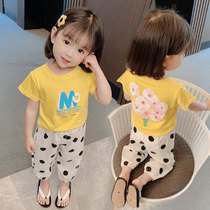 Girls' Summer Package 2021 New Children's Atmosphere Summer Clothes Net Red Children's Short Sleeve Baby Two Picks