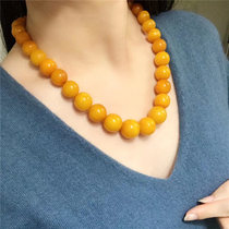Swallow Zhen Pin West Asia Old Beeswax Bucket Bead Necklace Female Old Beeswax Hand String Amber Necklace Pendant Clavicle Male