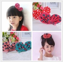 Cute Korean childrens big crown headdress polka dot rabbit ear hair clip hairpin baby girl hair jewelry