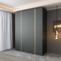 Wardrobe simple modern light luxury wardrobe home bedroom four or six door multifunctional locker to top big wardrobe wardrobe