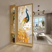 Chinese style screen cabinet foyer solid wood shelf living room simple modern double-sided partition cabinet porch seat screen