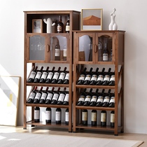 Wine rack Office shelf Display cabinet Home living room Dining room wine cabinet Solid wood wine glass rack ornaments storage rack