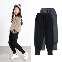 girls' spring autumn harem sweatpants outerwear children's sports trousers fleece large children's casual turnip pants girls pants