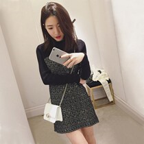 2021 Fall New Womens Dress Long Sleeve Knit Dress Dress Woman Small Scent wind dressing for winter sweater with underskirt