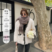 CC leather grass Silk with small incense Spain imports Tuscany leather wool One small fragrant wind jacket woman