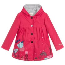 2103-037 Watermelon powder tulip print with cap clip down jacket raincoat raincoat windbreaker