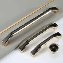 American lengthened cabinet door handle black gold color light luxurious cupboard door handle drawer wardrobe handle single hole furniture hardware