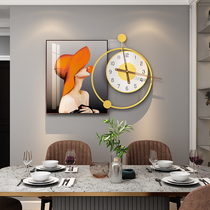 Light luxury modern clock wall clock living room home fashion simple creative clock atmospheric decoration personality hanging watch mute