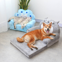 Folding dual-use cats den Teddy Chai dog removable and wash Four Seasons universal dog bed cat sofa pet supplies