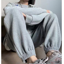 Girls Leisure Sweatpants 2021 Spring and Autumn New Korean version of foreign style in big children loose Harlan wear black trousers